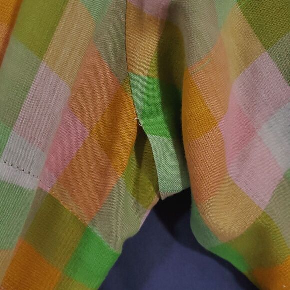 Vintage 1950s Adorable Pastel Plaid Cotton Fitted Full Skirt Shirtwaist Dress - Picture 8 of 16